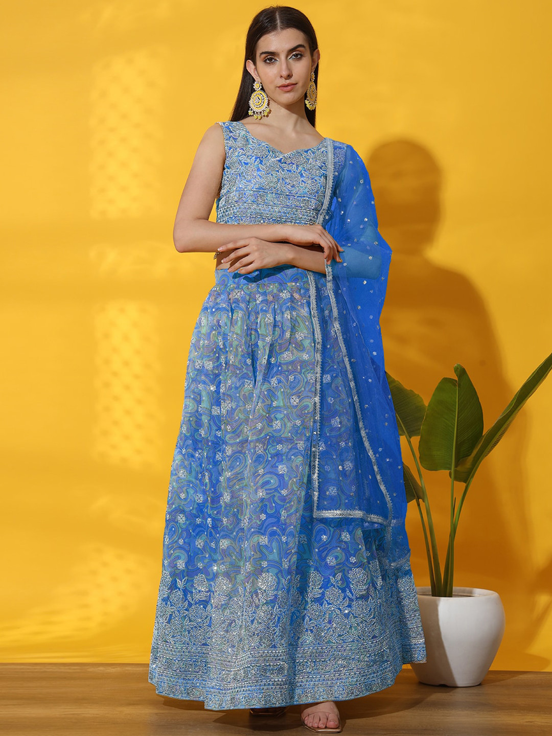Chhabra 555 Embroidered Semi-Stitched Lehenga & Unstitched Blouse With Dupatta, Blue
Chhabra 555 Embroidered Semi-Stitched Lehenga & Unstitched Blouse With Dupatta, Blue