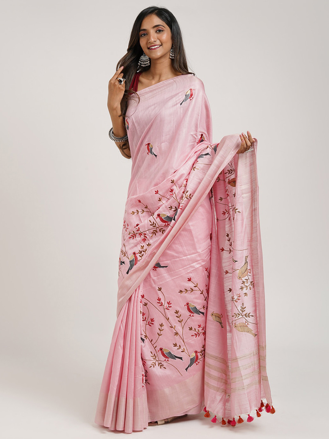 TEEJH Ethnic Motifs Embroidered Saree, Pink
TEEJH Ethnic Motifs Embroidered Saree, Pink