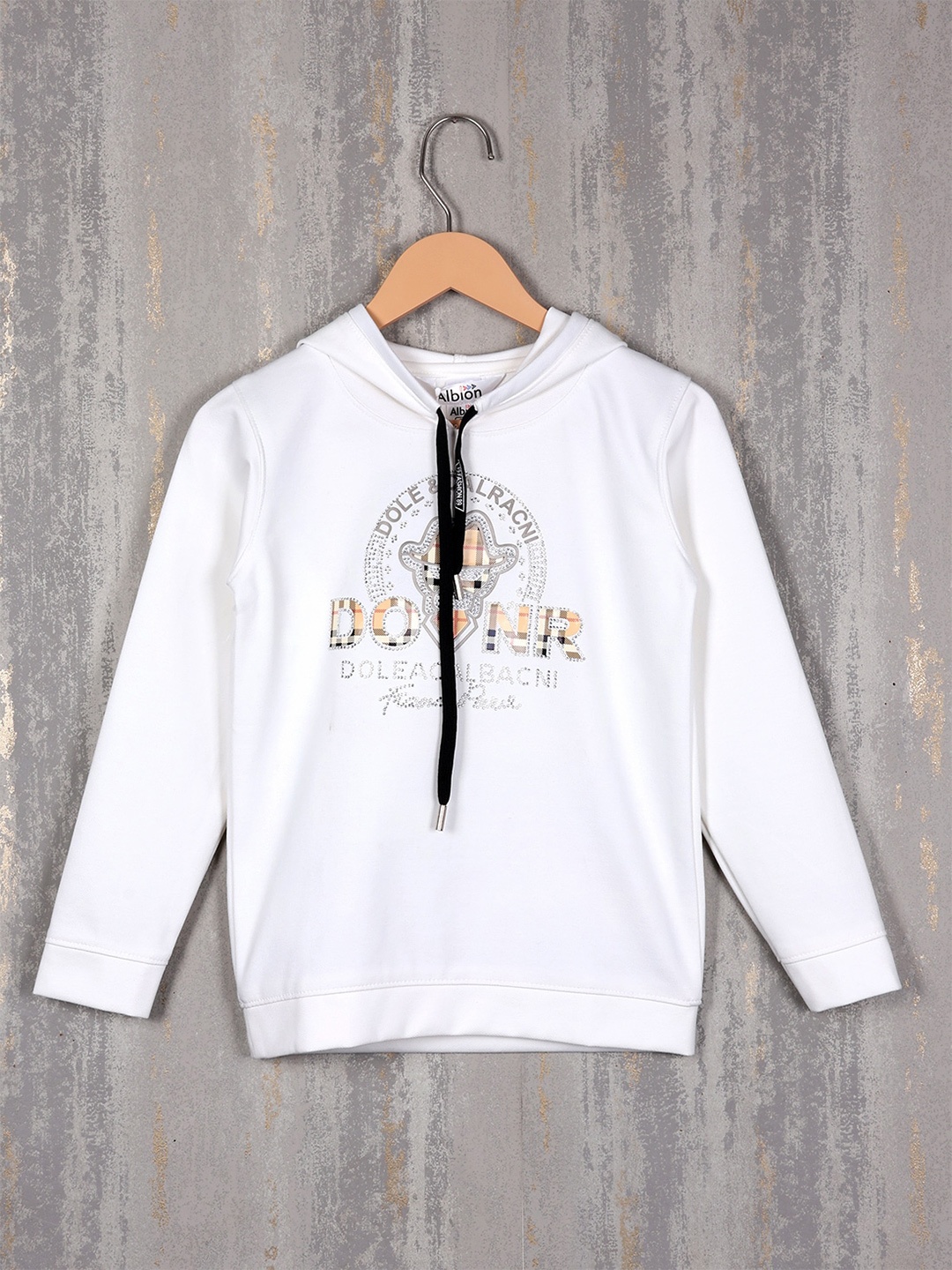 Albion Boys Typography Printed Hooded Neck Long Sleeve Embellished Pullover Sweatshirt, White
Albion Boys Typography Printed Hooded Neck Long Sleeve Embellished Pullover Sweatshirt, White