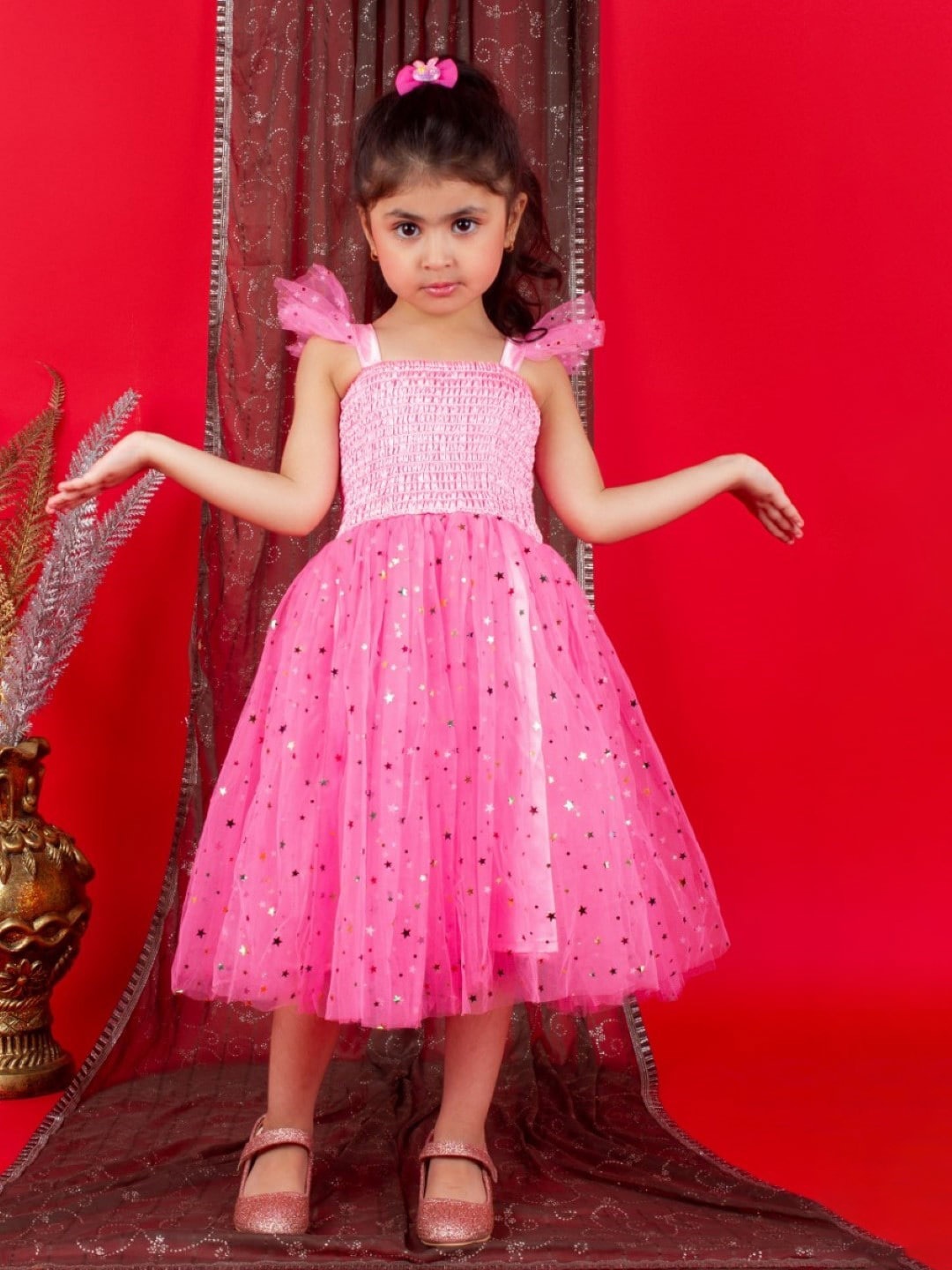 Bella Moda Girls Smocked Embellished Flared Sleeve Satin Fit & Flare Dress, Pink
Bella Moda Girls Smocked Embellished Flared Sleeve Satin Fit & Flare Dress, Pink