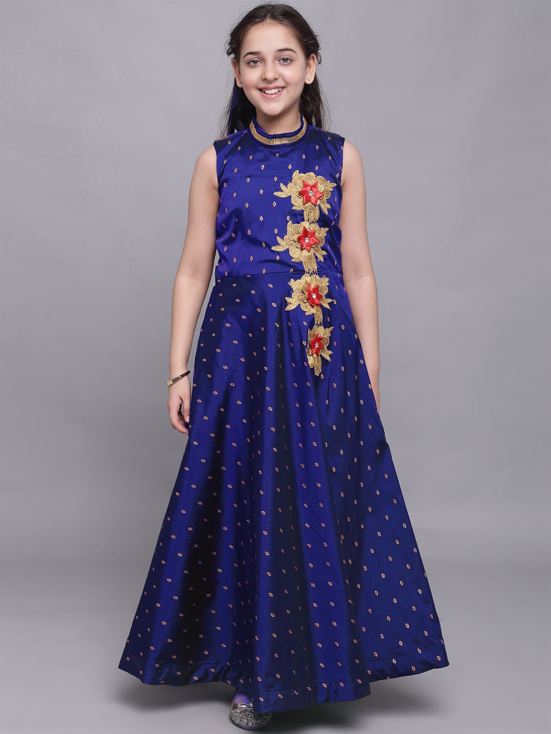 BAESD Girls Geometric Printed High Neck Embellished Jacquard Fit & Flare Maxi Dress, Blue
BAESD Girls Geometric Printed High Neck Embellished Jacquard Fit & Flare Maxi Dress, Blue