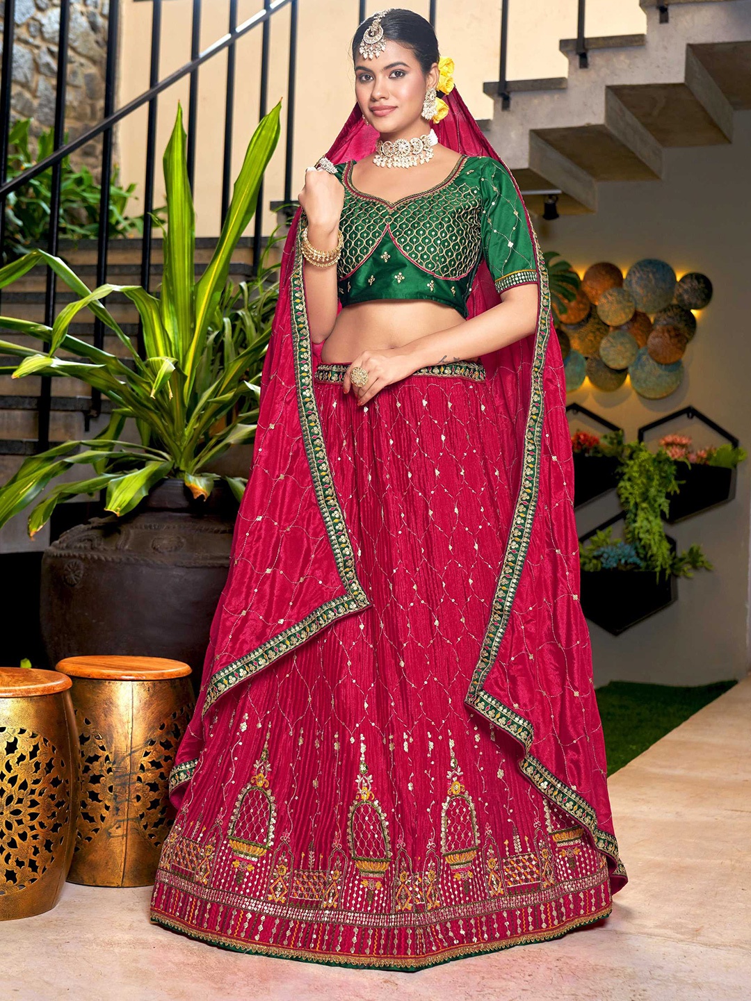 Panzora Embroidered Sequinned Semi-Stitched Lehenga & Blouse With Dupatta, Pink
Panzora Embroidered Sequinned Semi-Stitched Lehenga & Blouse With Dupatta, Pink