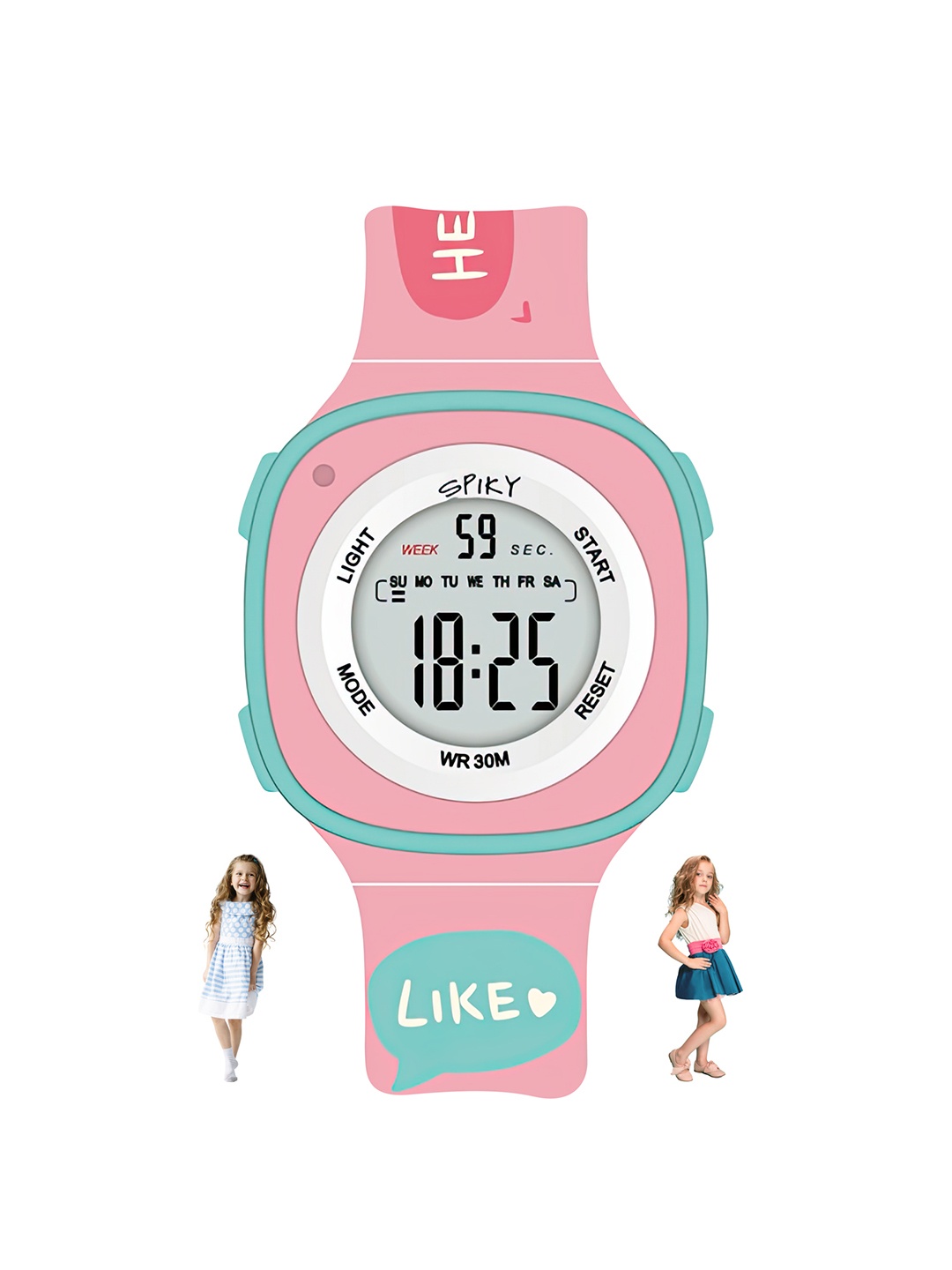 Spiky Kids Water Resistance Digital Multi Function Automatic Watch SPKEVA15_C3_PNK, Pink
Spiky Kids Water Resistance Digital Multi Function Automatic Watch SPKEVA15_C3_PNK, Pink