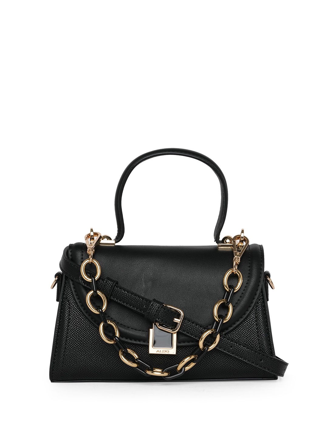 ALDO Textured Structured Satchel, Black