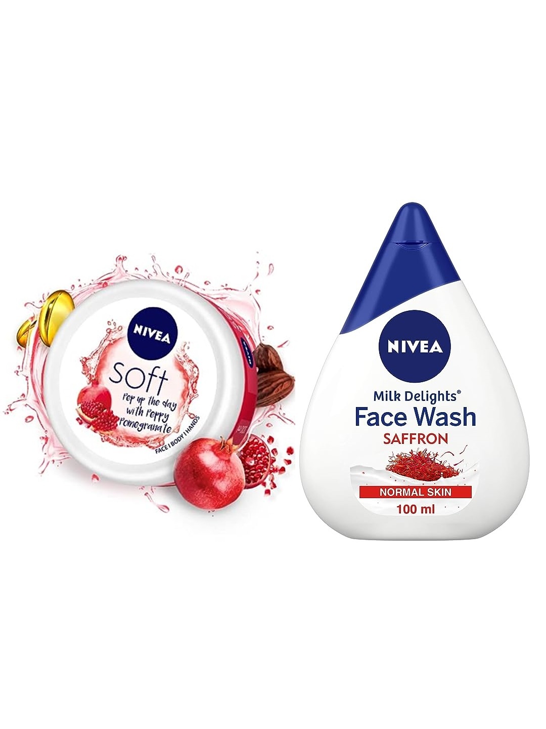 Nivea Aftershower Combo-Peppy Pomegranate Moisturiser 200ml & Milk Delight Face Wash 100ml, White
Nivea Aftershower Combo-Peppy Pomegranate Moisturiser 200ml & Milk Delight Face Wash 100ml, White