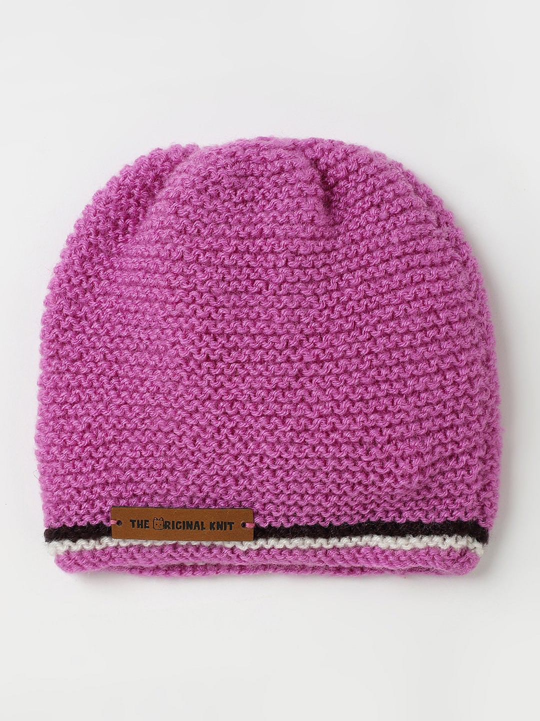 The Original Knit Infants Self Design Beanie, Purple