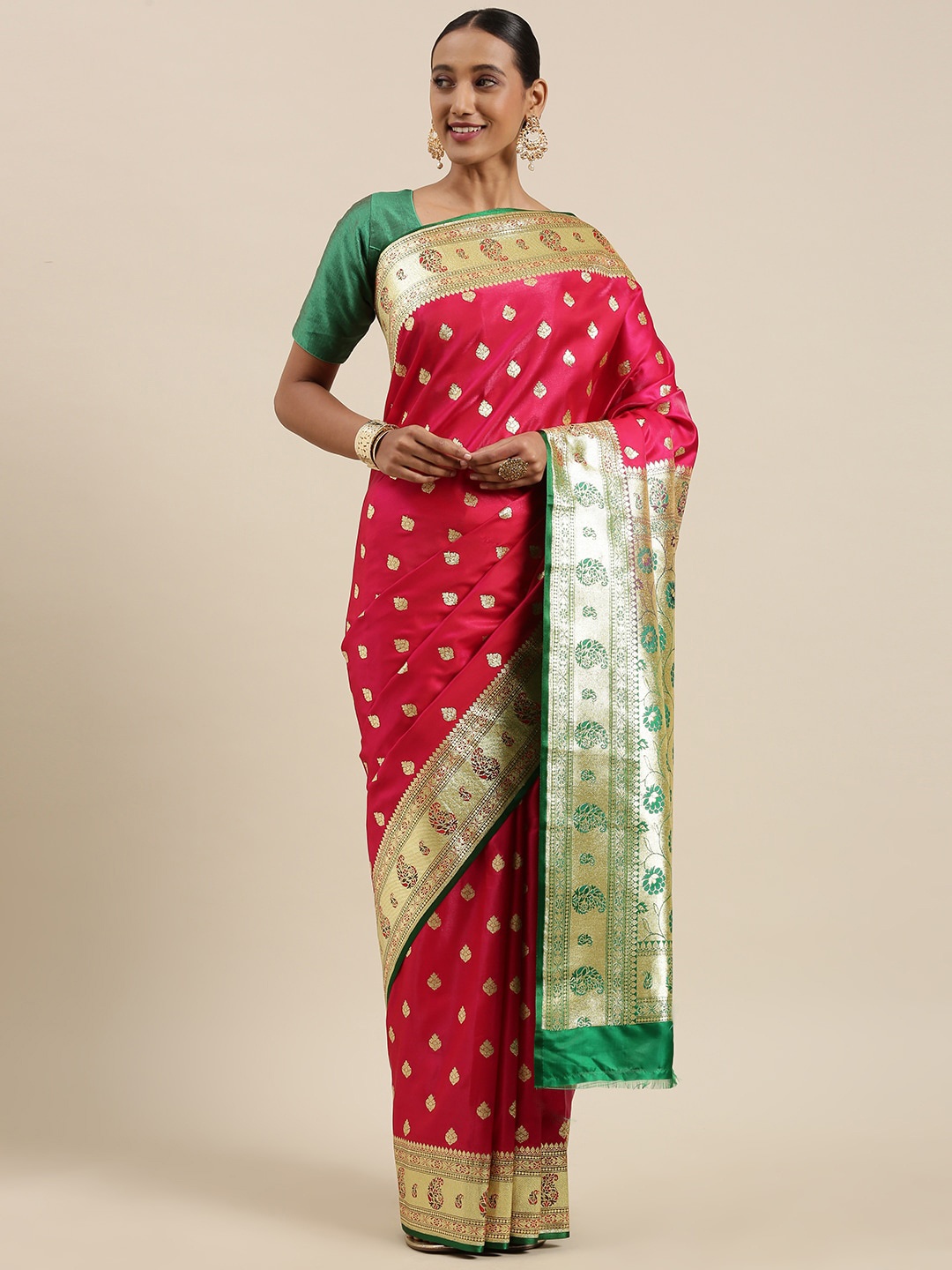 PTIEPL Banarasi Silk Works Ethnic Motifs Woven Design Zari Satin Banarasi Saree, Pink
PTIEPL Banarasi Silk Works Ethnic Motifs Woven Design Zari Satin Banarasi Saree, Pink