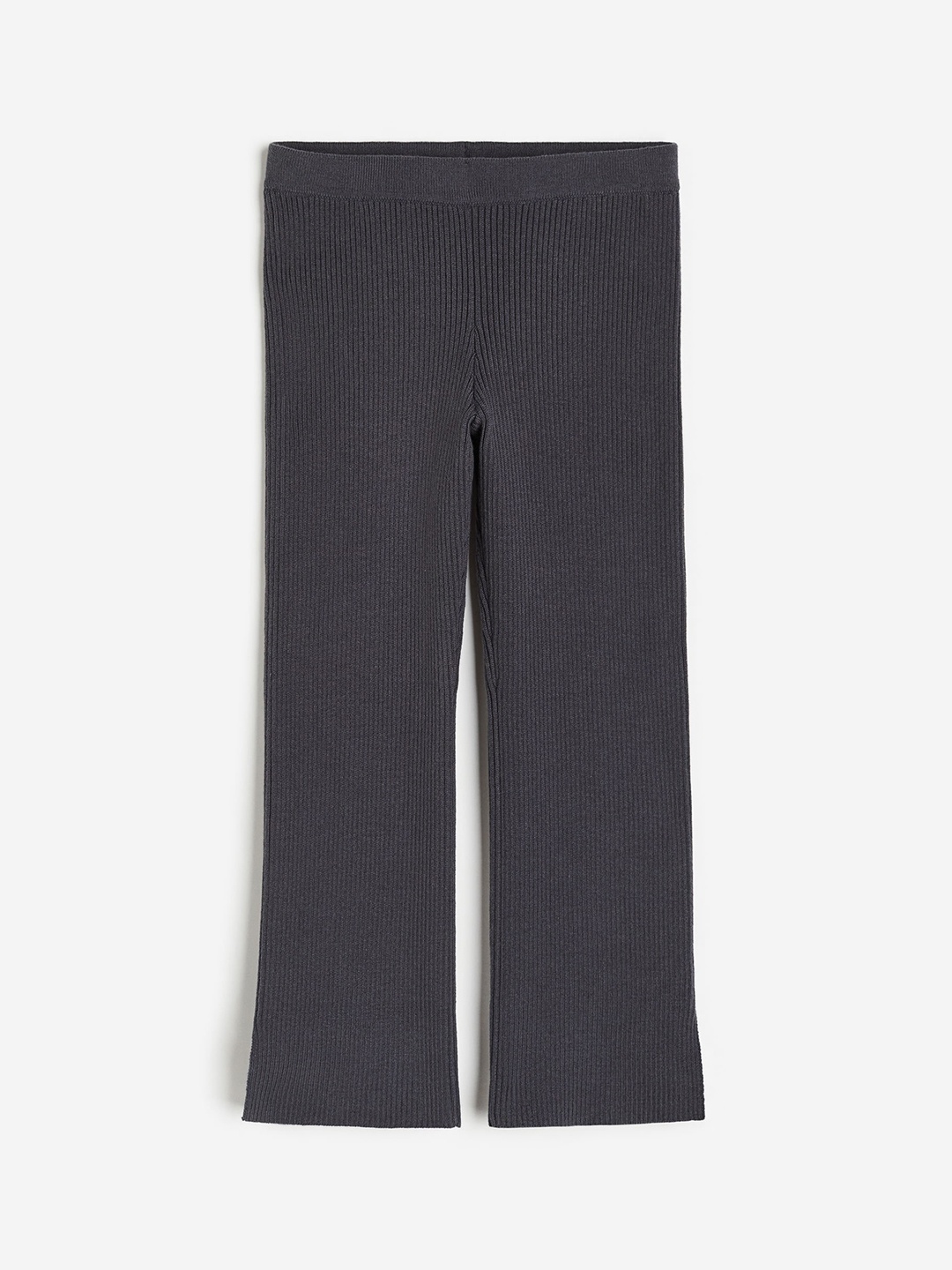 H&M Girls Rib-Knit Leggings, Grey