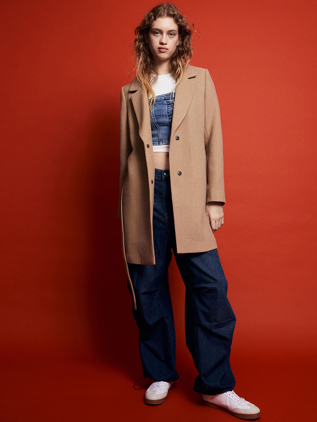 H&M Tie-Belt Overcoat, Beige