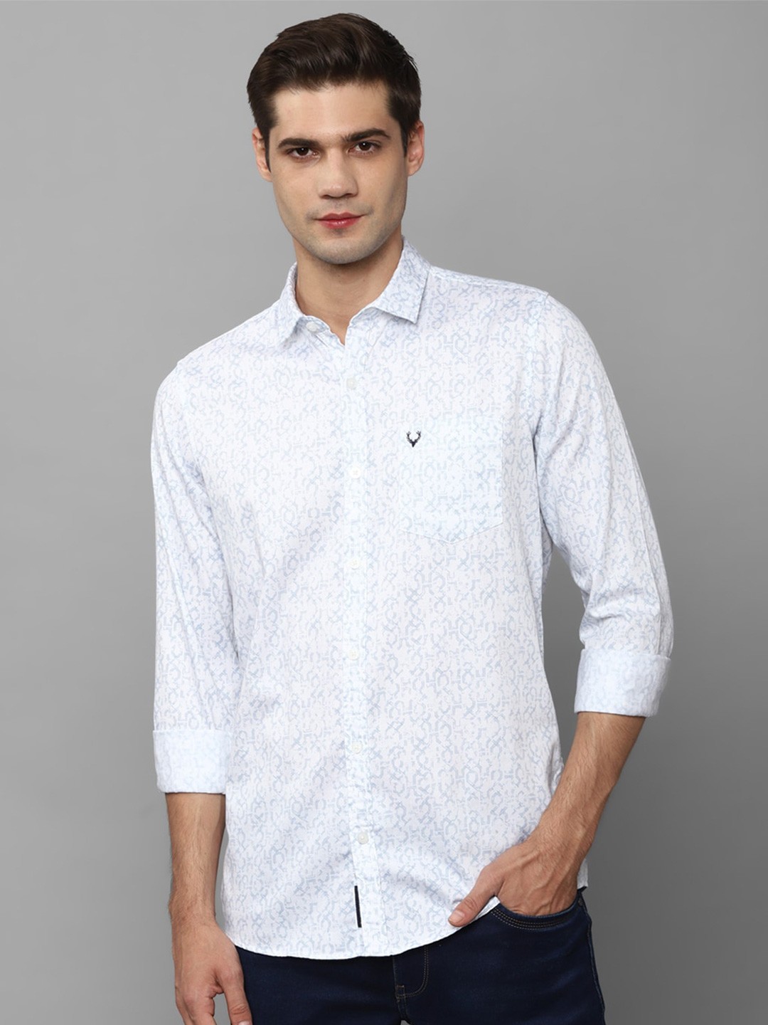 Allen Solly Custom Abstract Printed Spread Collar Long Sleeves Cotton Casual Shirt, White
Allen Solly Custom Abstract Printed Spread Collar Long Sleeves Cotton Casual Shirt, White