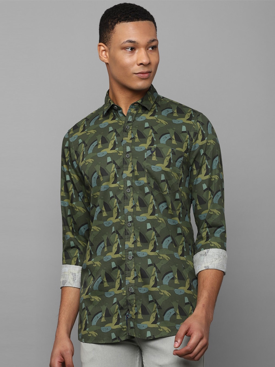 Allen Solly Custom Abstract Printed Spread Collar Long Sleeves Cotton Casual Shirt, Olive
Allen Solly Custom Abstract Printed Spread Collar Long Sleeves Cotton Casual Shirt, Olive