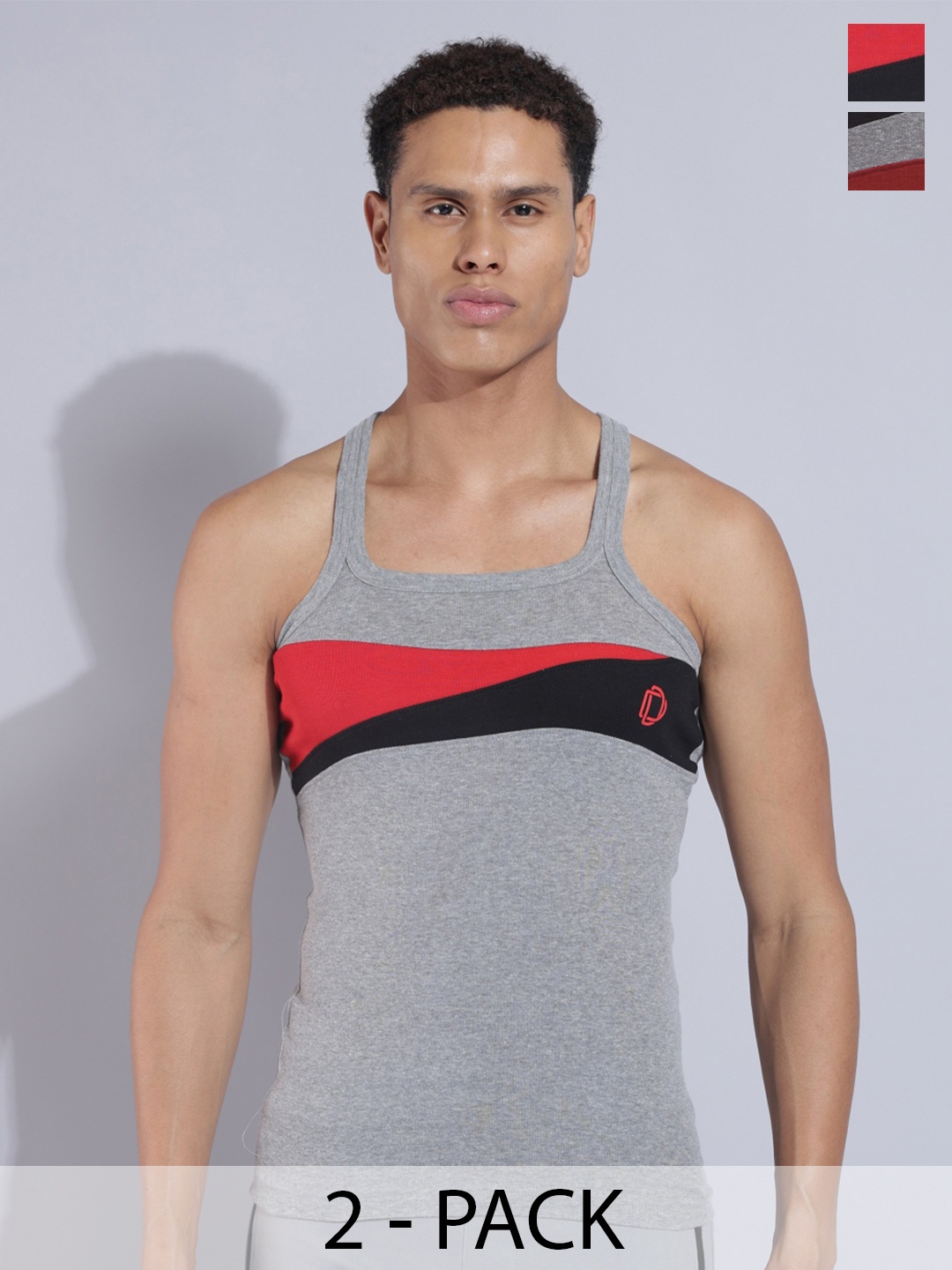 Dollar Bigboss Men's Solid Pack of 2 Super Combed Cotton Racerback Styled Gym Vest, Black
Dollar Bigboss Men's Solid Pack of 2 Super Combed Cotton Racerback Styled Gym Vest, Black