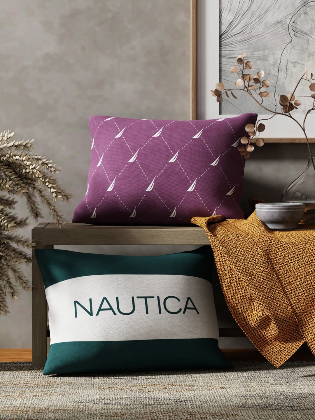 Nautica Green & Pink 2 Pieces Geometric Printed Rectangle Pure Cotton Cushion Covers
Nautica Green & Pink 2 Pieces Geometric Printed Rectangle Pure Cotton Cushion Covers
