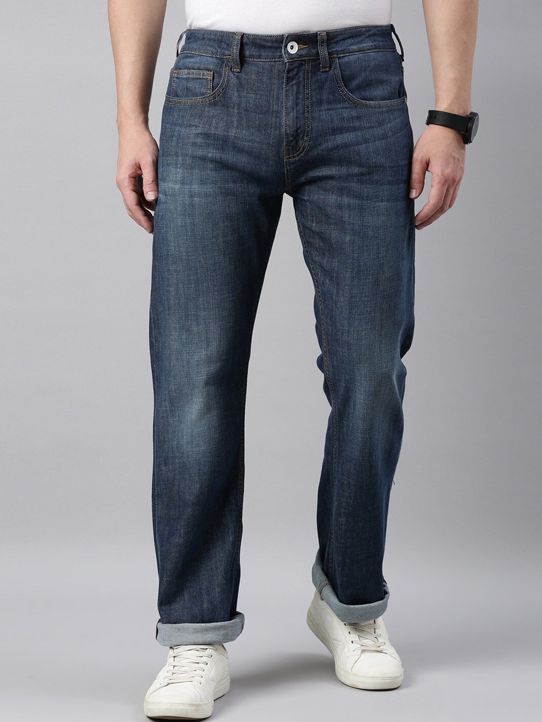 American Bull Men Clean Look Straight Fit Mid-Rise Light Fade Stretchable Jeans, Blue
American Bull Men Clean Look Straight Fit Mid-Rise Light Fade Stretchable Jeans, Blue
