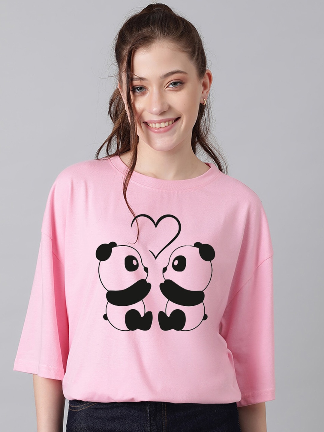 Kotty Graphic Printed Round Neck Drop-Shoulder Sleeves Oversized Fit Cotton T-Shirt, Pink
Kotty Graphic Printed Round Neck Drop-Shoulder Sleeves Oversized Fit Cotton T-Shirt, Pink