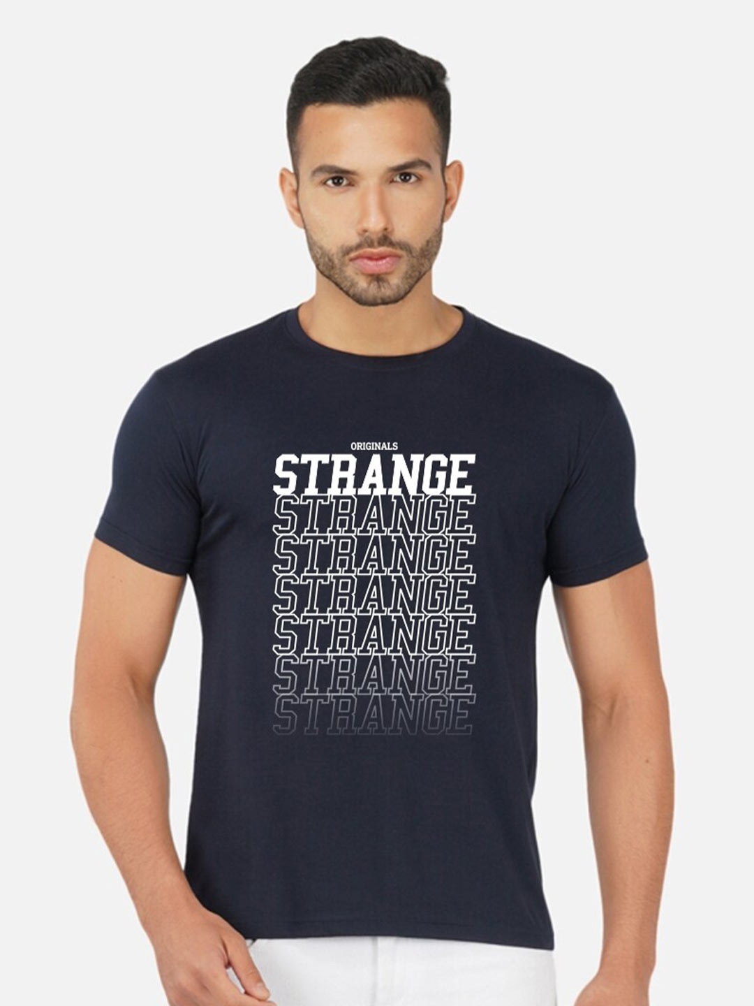 CHOZI Regular Fit Typography Printed Round Neck Short Sleeve Cotton T-Shirt, Navy blue
CHOZI Regular Fit Typography Printed Round Neck Short Sleeve Cotton T-Shirt, Navy blue