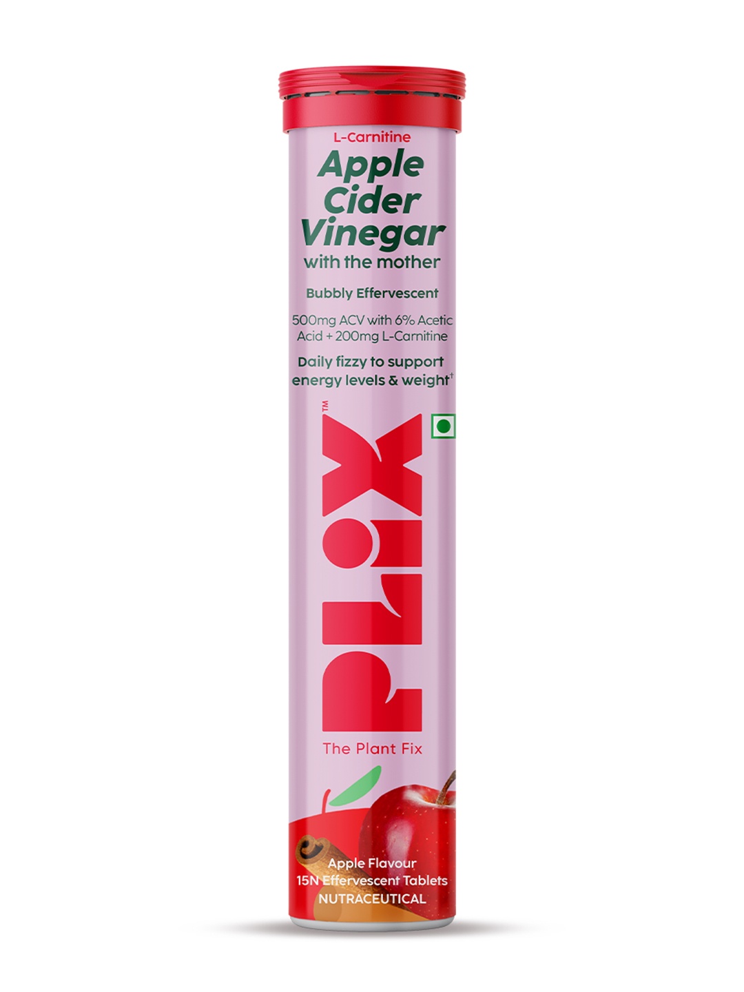 PLIX THE PLANT FIX Apple Cider Vinegar Tablets With Mother For Weight Loss 15 Tablets, Pink
PLIX THE PLANT FIX Apple Cider Vinegar Tablets With Mother For Weight Loss 15 Tablets, Pink