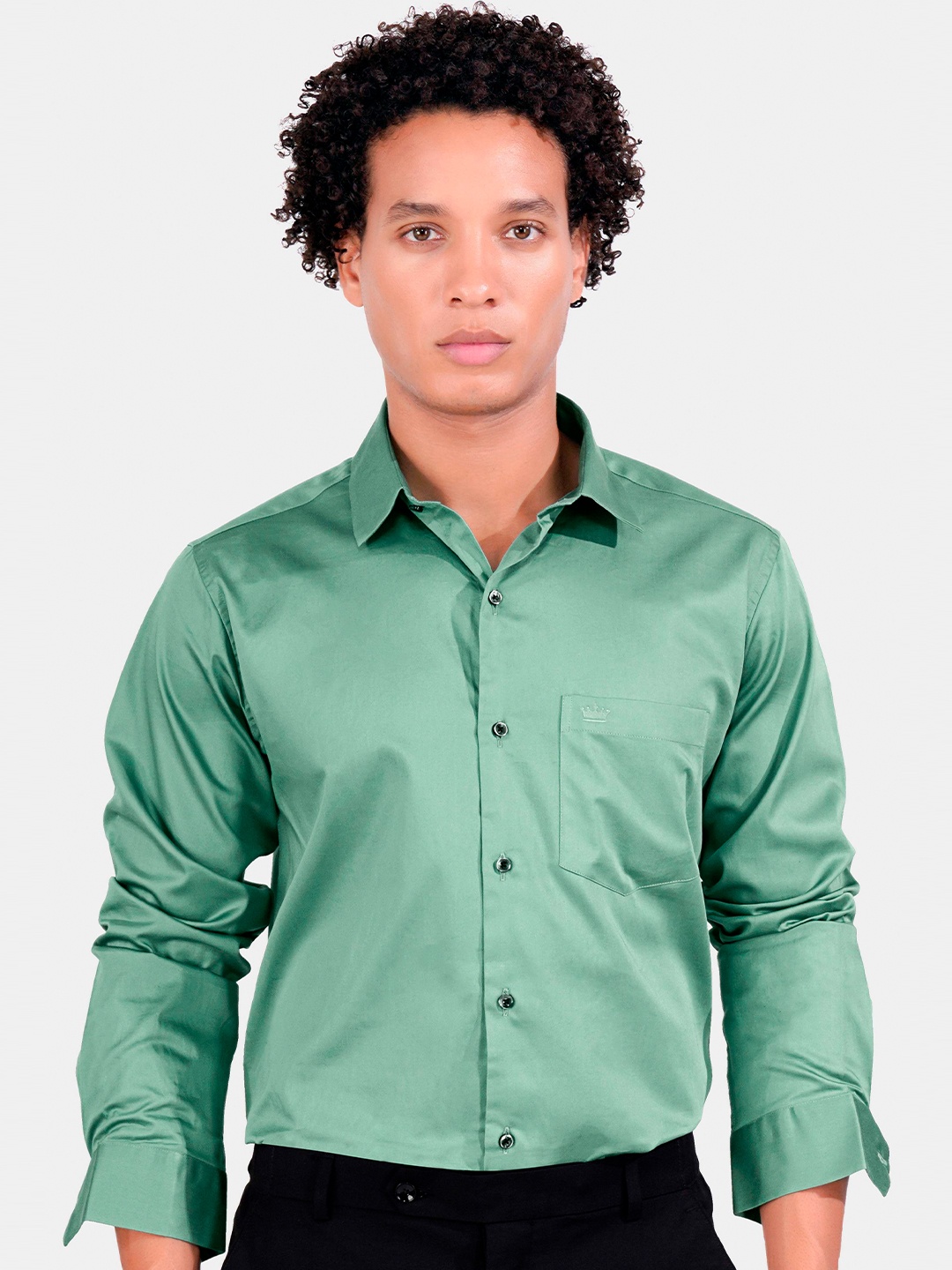 FRENCH CROWN Standard Regular Fit Spread Collar Long Sleeves Cotton Formal Shirt, Green
FRENCH CROWN Standard Regular Fit Spread Collar Long Sleeves Cotton Formal Shirt, Green