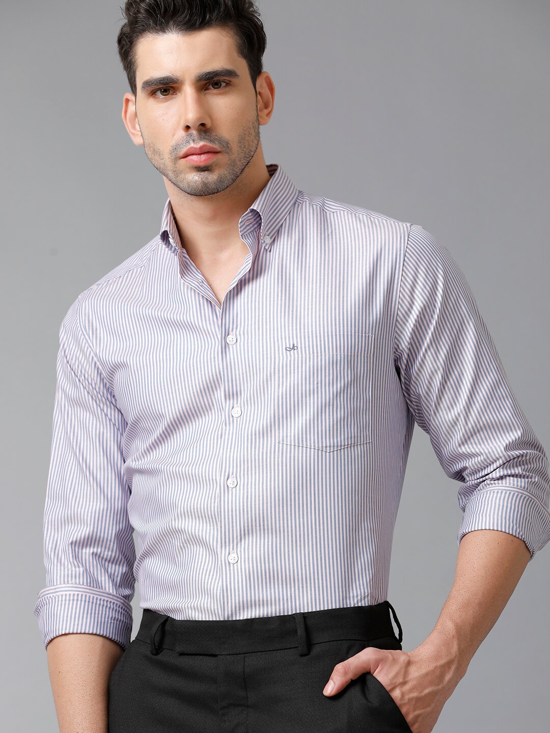 Aldeno Comfort Vertical Stripes Button-Down Collar Long Sleeves Cotton Formal Shirt, Blue
Aldeno Comfort Vertical Stripes Button-Down Collar Long Sleeves Cotton Formal Shirt, Blue