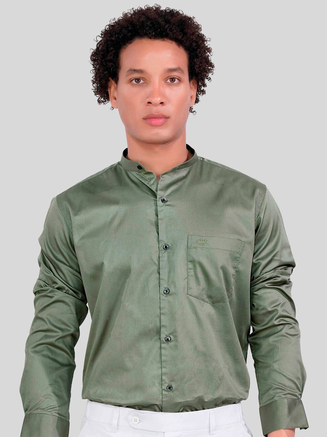 FRENCH CROWN Standard Regular Fit Band Collar Long Sleeves Pocket Premium Cotton Shirt, Green
FRENCH CROWN Standard Regular Fit Band Collar Long Sleeves Pocket Premium Cotton Shirt, Green
