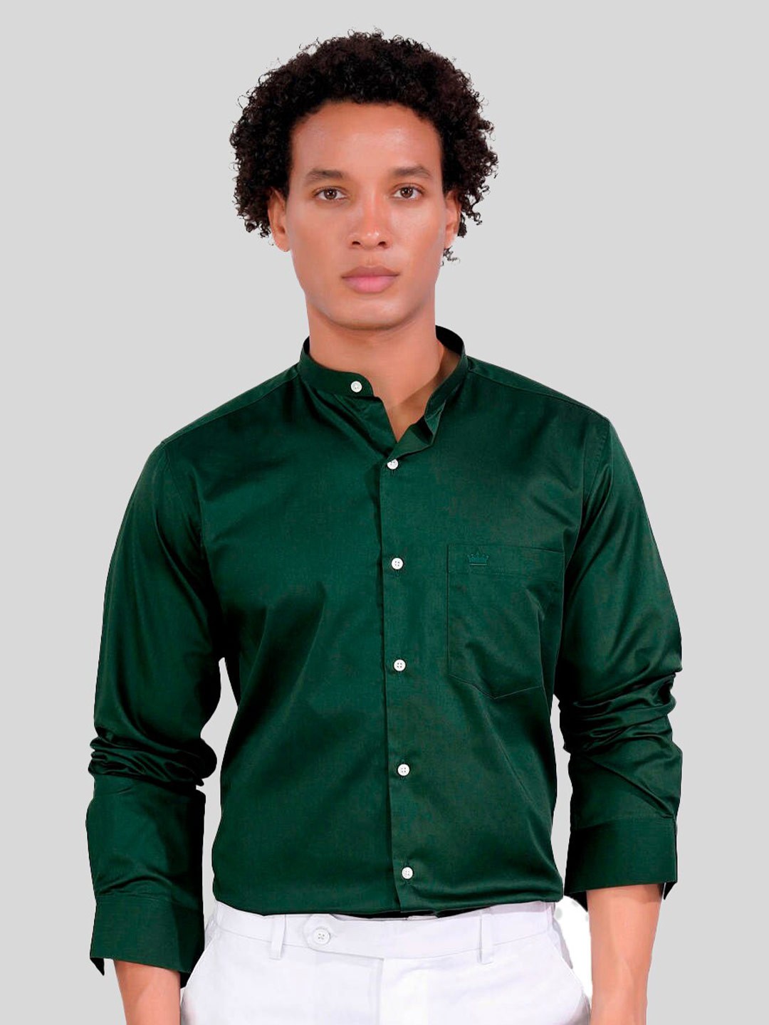 FRENCH CROWN Standard Regular Fit Band Collar Long Sleeves Pocket Premium Cotton Shirt, Green
FRENCH CROWN Standard Regular Fit Band Collar Long Sleeves Pocket Premium Cotton Shirt, Green
