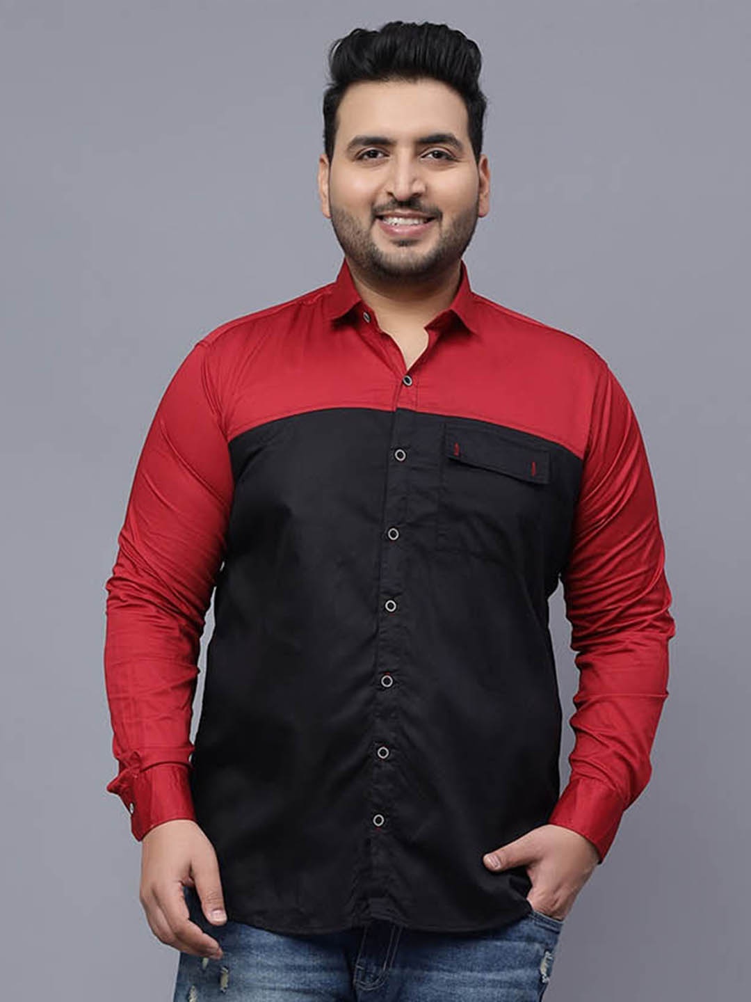 Toodle Plus Comfort Regular Fit Colourblocked Spread Collar Plus Size Cotton Casual Shirt, Red
Toodle Plus Comfort Regular Fit Colourblocked Spread Collar Plus Size Cotton Casual Shirt, Red