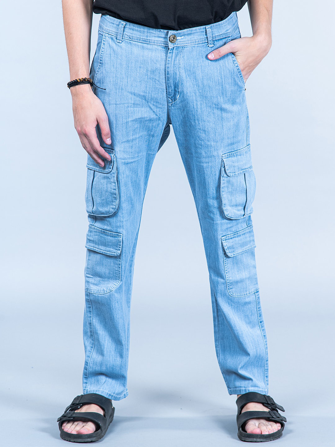 Tistabene Men Comfort Regular Fit Mid-Rise Clean Look Cotton Stretchable Cargo Jeans, Blue
Tistabene Men Comfort Regular Fit Mid-Rise Clean Look Cotton Stretchable Cargo Jeans, Blue