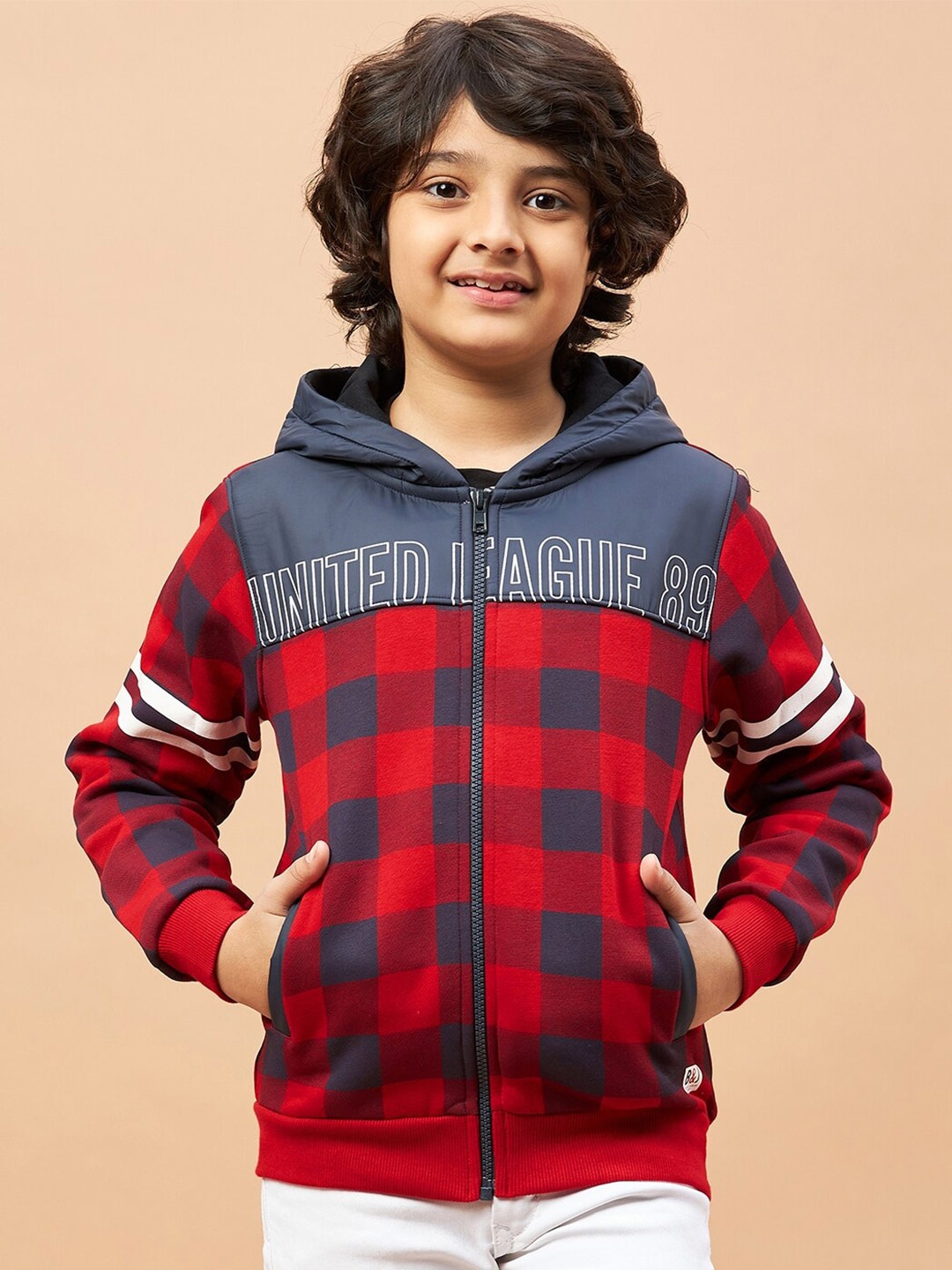 Ben & Joe Boys Checked Hooded Antimicrobial Front-Open Sweatshirt, Red
Ben & Joe Boys Checked Hooded Antimicrobial Front-Open Sweatshirt, Red
