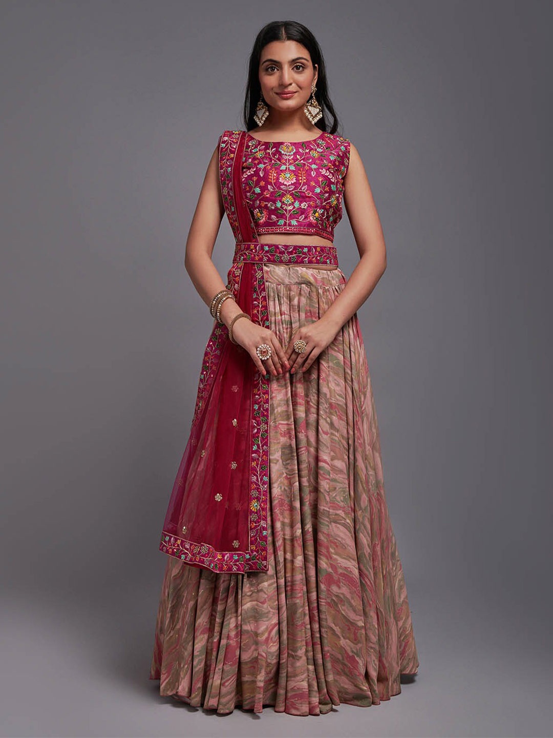 Mitera Embroidered Thread Work Semi-Stitched Lehenga & Unstitched Blouse With Dupatta, Pink
Mitera Embroidered Thread Work Semi-Stitched Lehenga & Unstitched Blouse With Dupatta, Pink