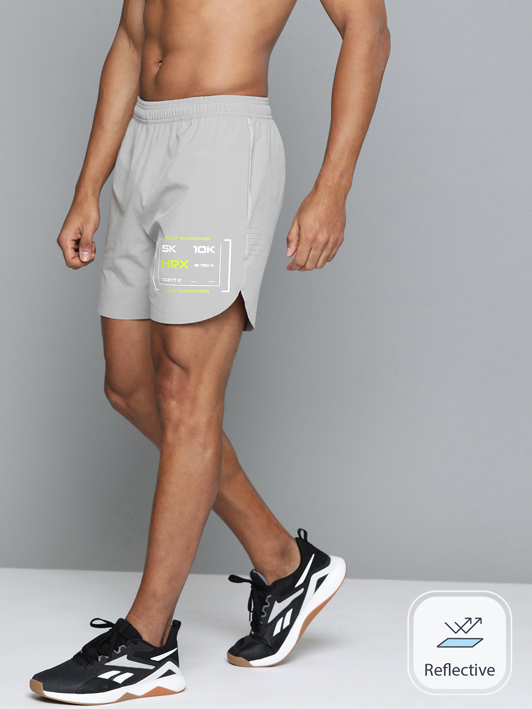 HRX by Hrithik Roshan Men Typography Printed Rapid-Dry Running Sports Shorts, Grey
HRX by Hrithik Roshan Men Typography Printed Rapid-Dry Running Sports Shorts, Grey
