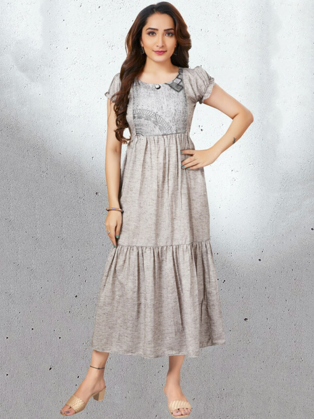 CEE-18 Abstract Printed Puff Sleeves Maternity Cotton Fit & Flare Midi Dress, Grey
CEE-18 Abstract Printed Puff Sleeves Maternity Cotton Fit & Flare Midi Dress, Grey