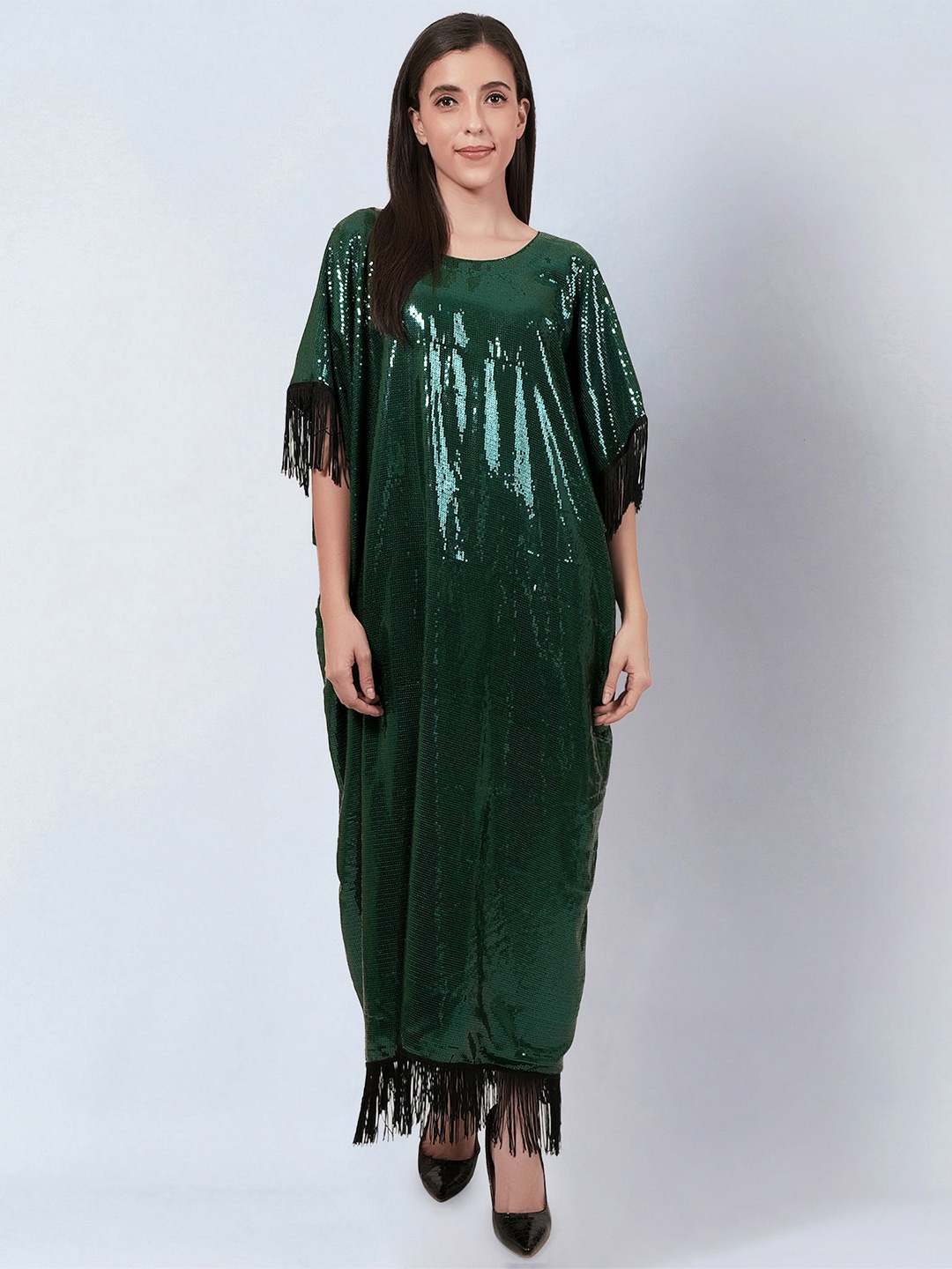 First Resort by Ramola Bachchan Embellished Flared Sleeves Sequined Detail Maxi Dress, Green
First Resort by Ramola Bachchan Embellished Flared Sleeves Sequined Detail Maxi Dress, Green