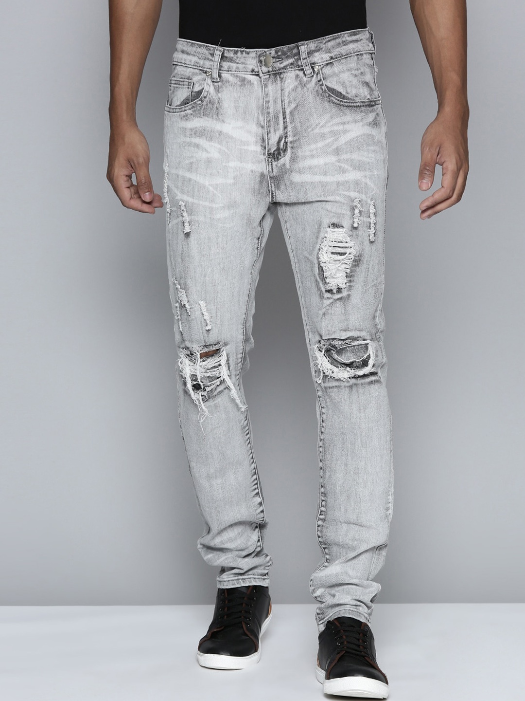 WAIMEA Men Mid Rise Hollywood Skinny Fit Highly Distressed Heavy Fade Stretchable Jeans, Grey
WAIMEA Men Mid Rise Hollywood Skinny Fit Highly Distressed Heavy Fade Stretchable Jeans, Grey