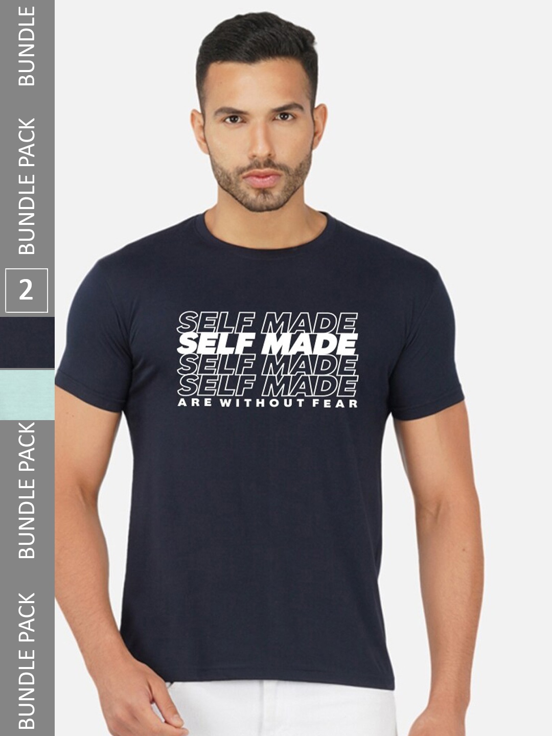 CHOZI Pack Of 2 Typography Printed Regular Fit Cotton Casual T-shirt, Navy blue
CHOZI Pack Of 2 Typography Printed Regular Fit Cotton Casual T-shirt, Navy blue