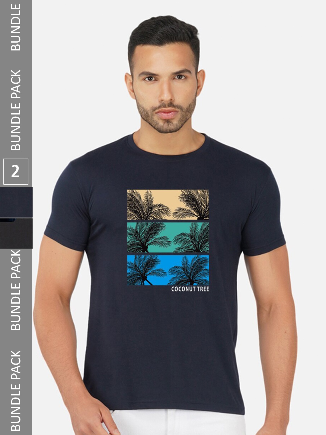 CHOZI Pack of 2 Graphic Printed Round Neck Regular Fit Cotton T-Shirt, Navy blue
CHOZI Pack of 2 Graphic Printed Round Neck Regular Fit Cotton T-Shirt, Navy blue
