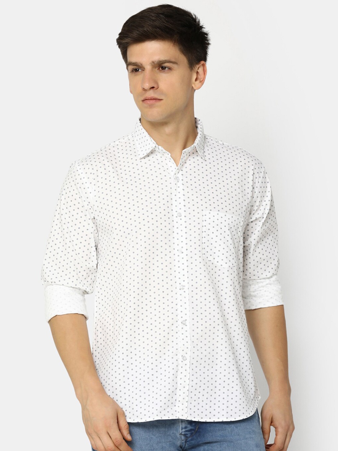 V-Mart Slim Fit Micro Print Spread Collar Long Sleeve Pocket Cotton Casual Shirt, White
V-Mart Slim Fit Micro Print Spread Collar Long Sleeve Pocket Cotton Casual Shirt, White
