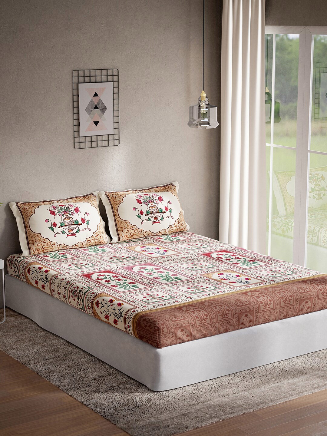 DDecor Brown Ethnic Motifs Printed Cotton 144 TC Queen Bedsheet with 2 Pillow Covers
DDecor Brown Ethnic Motifs Printed Cotton 144 TC Queen Bedsheet with 2 Pillow Covers
