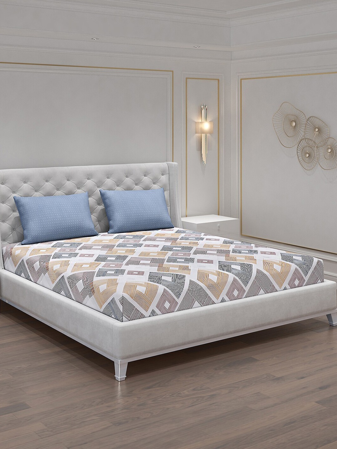 Monte Carlo Purple & White Geometric Polyester 130 TC King Bedsheet With 2 Pillow Covers
Monte Carlo Purple & White Geometric Polyester 130 TC King Bedsheet With 2 Pillow Covers
