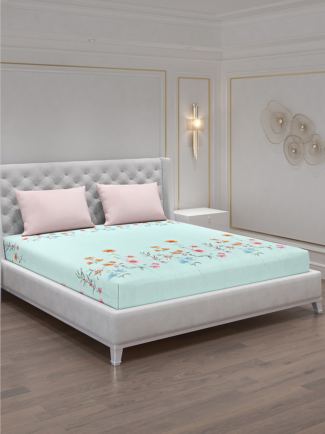 Monte Carlo Edmond Turquoise Blue & Red Floral 130 TC King Bedsheet with 2 Pillow Covers
Monte Carlo Edmond Turquoise Blue & Red Floral 130 TC King Bedsheet with 2 Pillow Covers