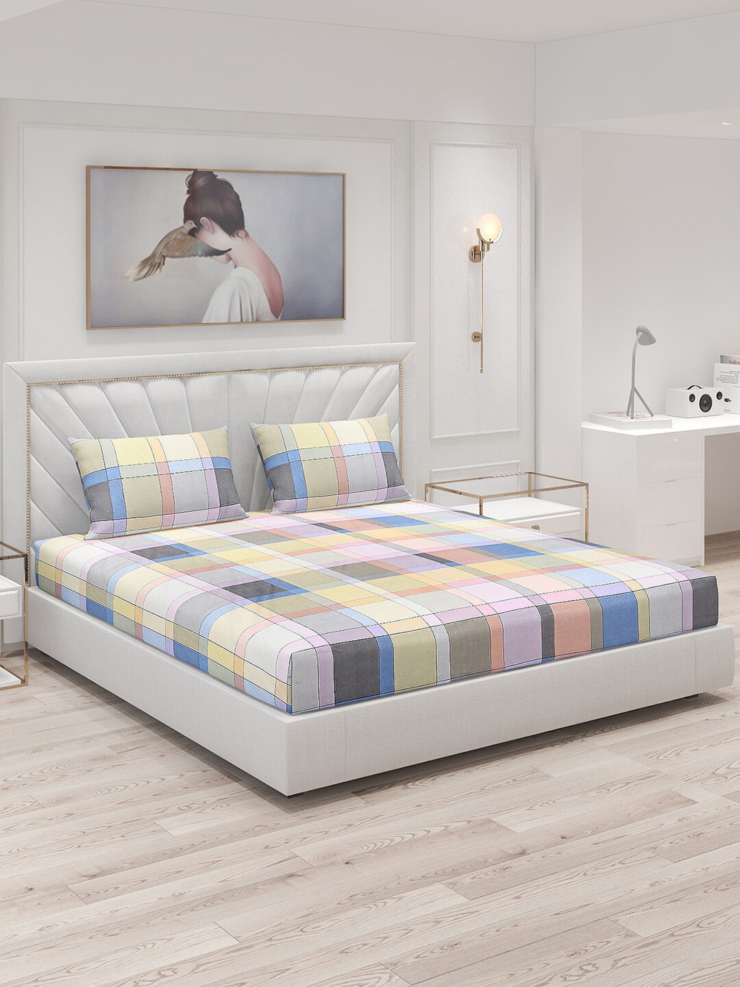 Monte Carlo Yellow & Blue Geometric Polyester 130 TC King Bedsheet With 2 Pillow Covers
Monte Carlo Yellow & Blue Geometric Polyester 130 TC King Bedsheet With 2 Pillow Covers
