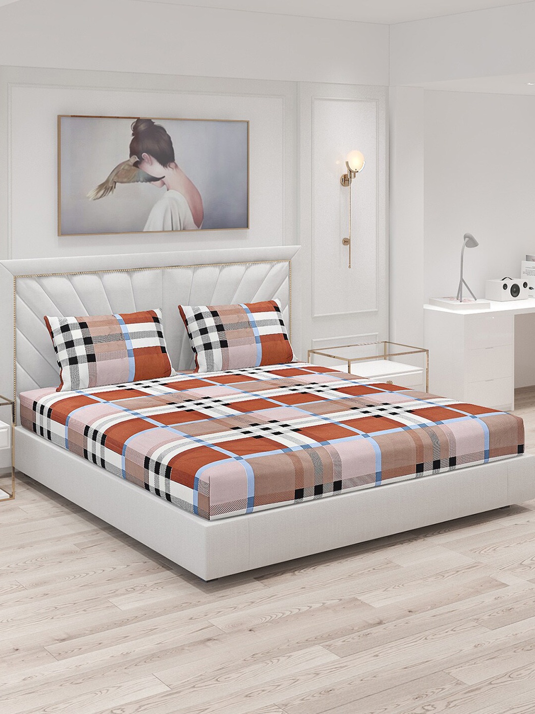 Monte Carlo Brown & White Geometric Polyester 124 TC King Bedsheet With 2 Pillow Covers
Monte Carlo Brown & White Geometric Polyester 124 TC King Bedsheet With 2 Pillow Covers