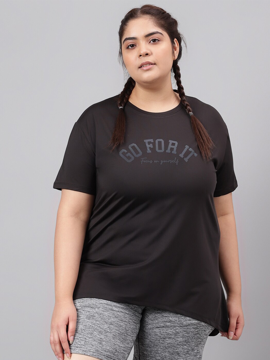 MKH Plus Size Typography Printed Drop-Shoulder Sleeves Relaxed Dri-Fit T-shirt, Black
MKH Plus Size Typography Printed Drop-Shoulder Sleeves Relaxed Dri-Fit T-shirt, Black