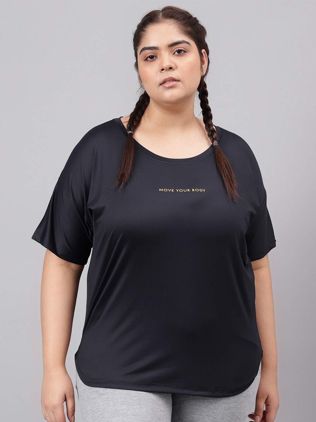 MKH Plus Size Typography Printed Drop Shoulder Sleeves Dri-FIT Relaxed Fit Sports T-shirt, Black
MKH Plus Size Typography Printed Drop Shoulder Sleeves Dri-FIT Relaxed Fit Sports T-shirt, Black