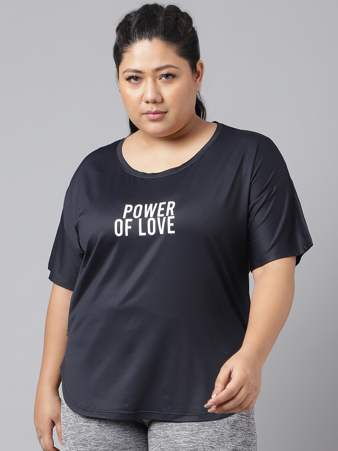 MKH Plus Size Typography Printed Dri-FIT Relaxed Fit Drop-Shoulder Sleeves Gym T-shirt, Black
MKH Plus Size Typography Printed Dri-FIT Relaxed Fit Drop-Shoulder Sleeves Gym T-shirt, Black