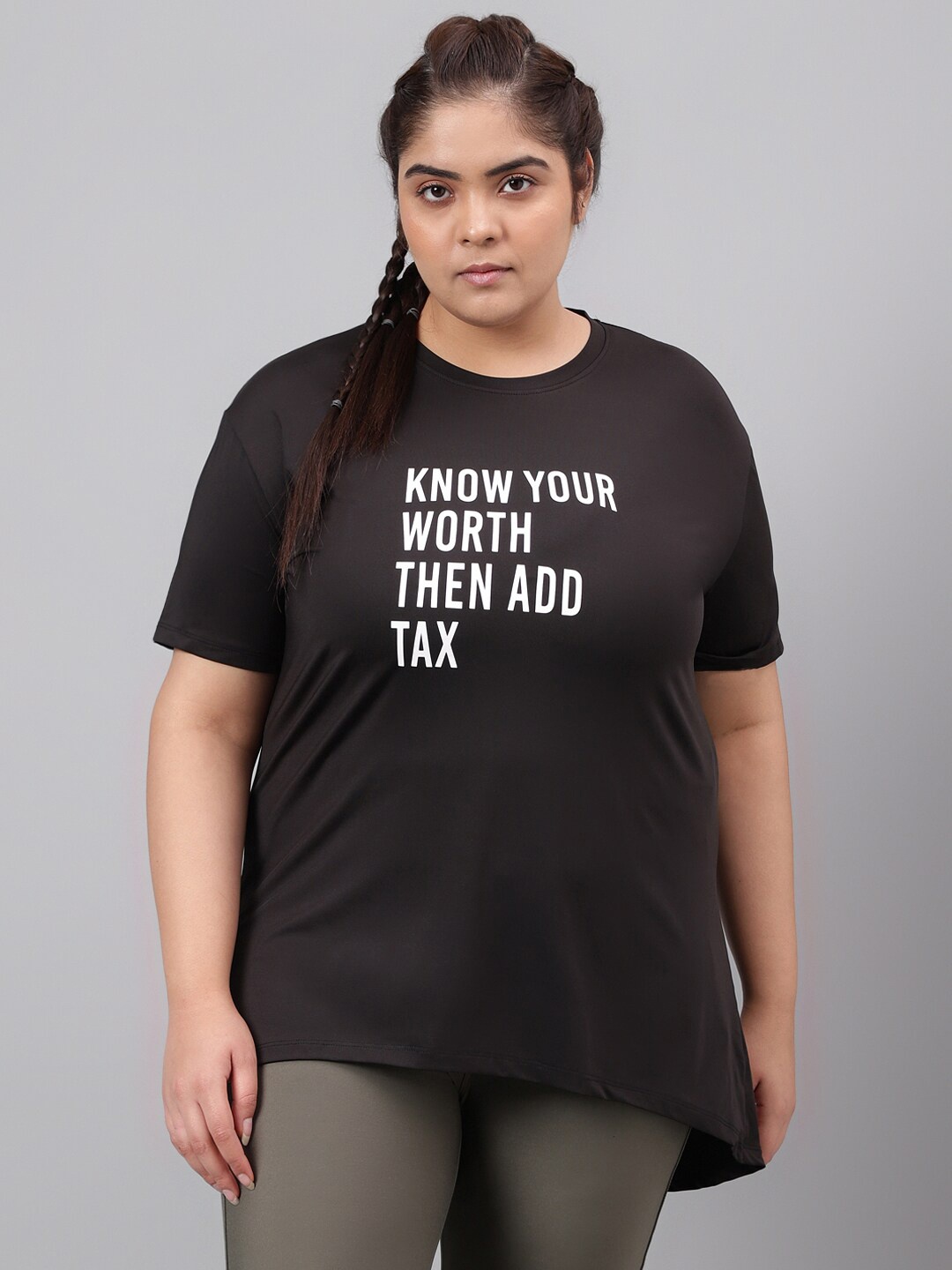 MKH Plus Size Typography Printed Drop-Shoulder Sleeves Relaxed Dri-Fit T-shirt, Black
MKH Plus Size Typography Printed Drop-Shoulder Sleeves Relaxed Dri-Fit T-shirt, Black