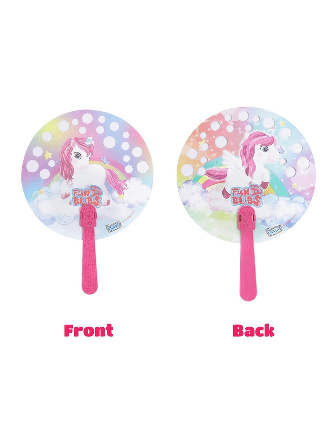 bubble magic Kids Fan Bubs Unicorn With Hand Fan And Bubble Solution, Pink