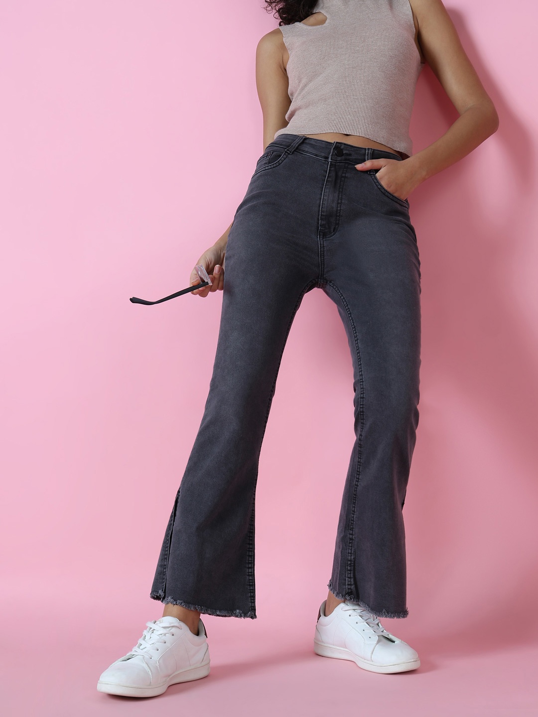 SHOWOFF Women Flared Fit Heavy Fade Clean Look Acid Wash Crinkle Stretchable Jeans, Grey
SHOWOFF Women Flared Fit Heavy Fade Clean Look Acid Wash Crinkle Stretchable Jeans, Grey