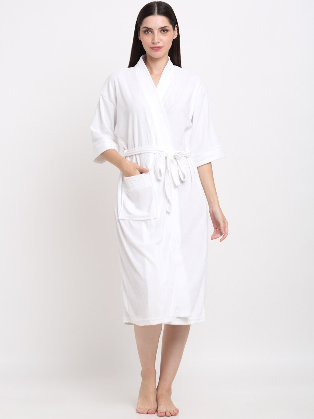 Creeva Everyday Collection Shawl Collar Knee Length Terry Bath Robe With Front Pocket, White
Creeva Everyday Collection Shawl Collar Knee Length Terry Bath Robe With Front Pocket, White