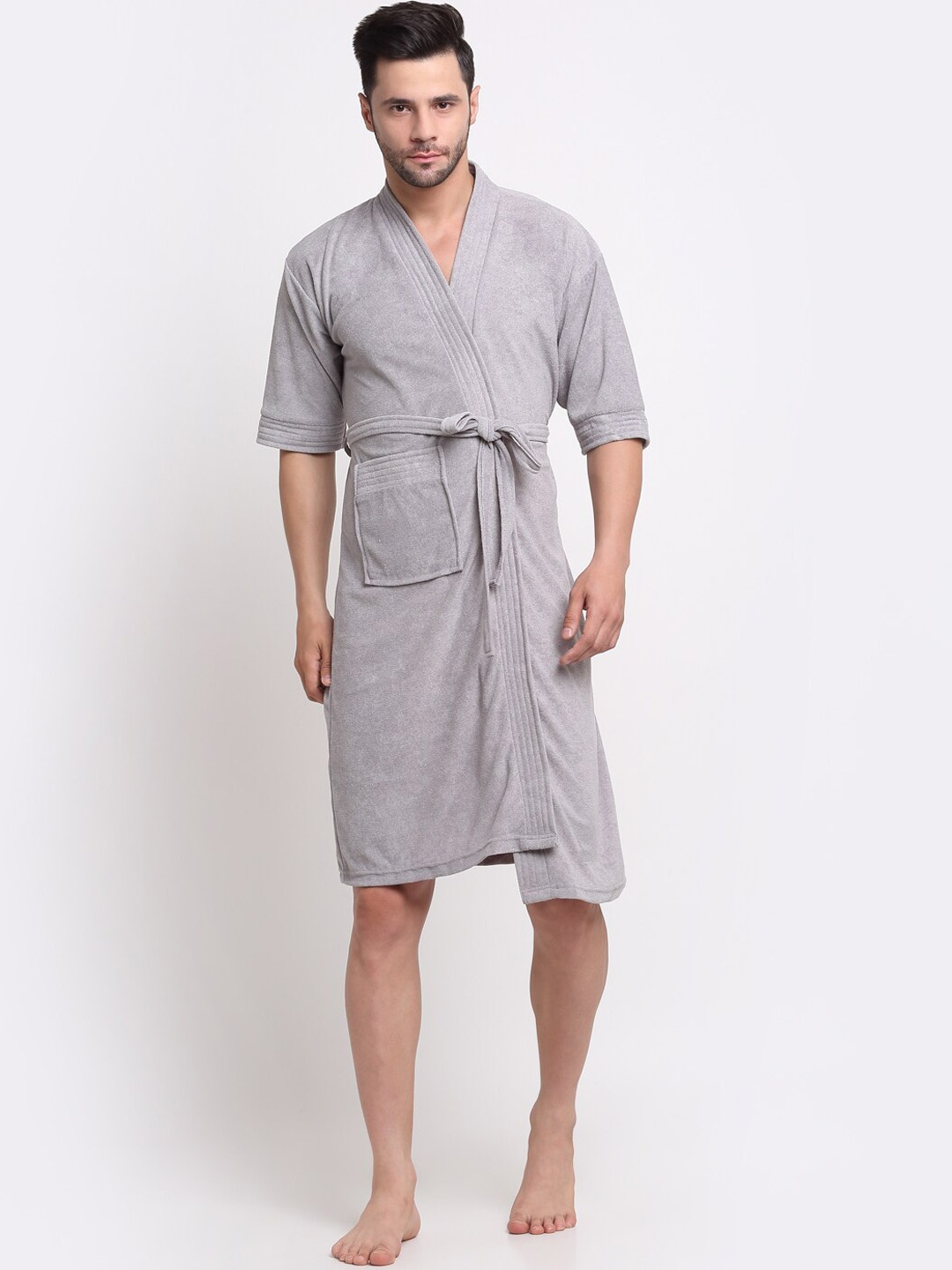 Creeva Everyday Collection Shawl Collar Knee Length Terry Bath Robe With Front Pocket, Grey
Creeva Everyday Collection Shawl Collar Knee Length Terry Bath Robe With Front Pocket, Grey