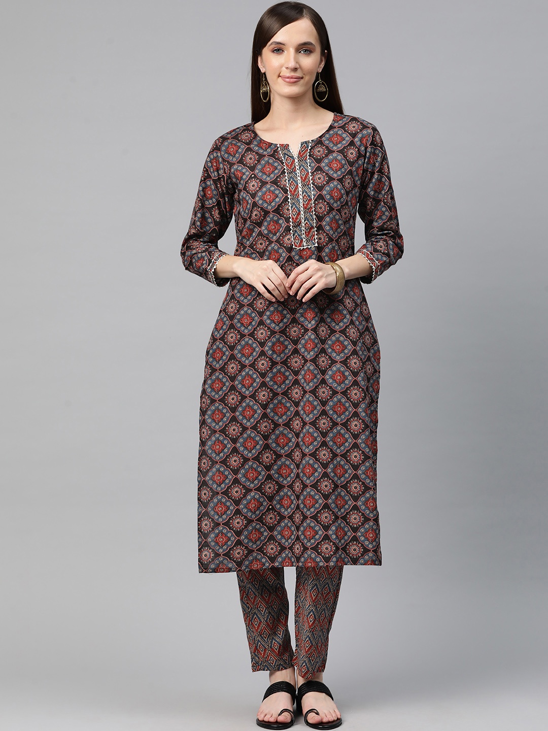 Readiprint Women Ethnic Motif Printed Gotta Patti Pure Cotton Kurta with Trousers, Black
Readiprint Women Ethnic Motif Printed Gotta Patti Pure Cotton Kurta with Trousers, Black
